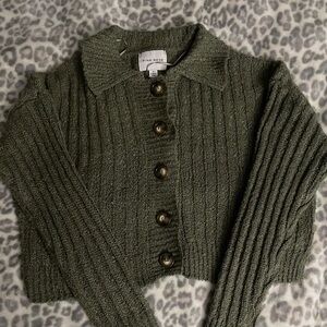 Olive green cardigan